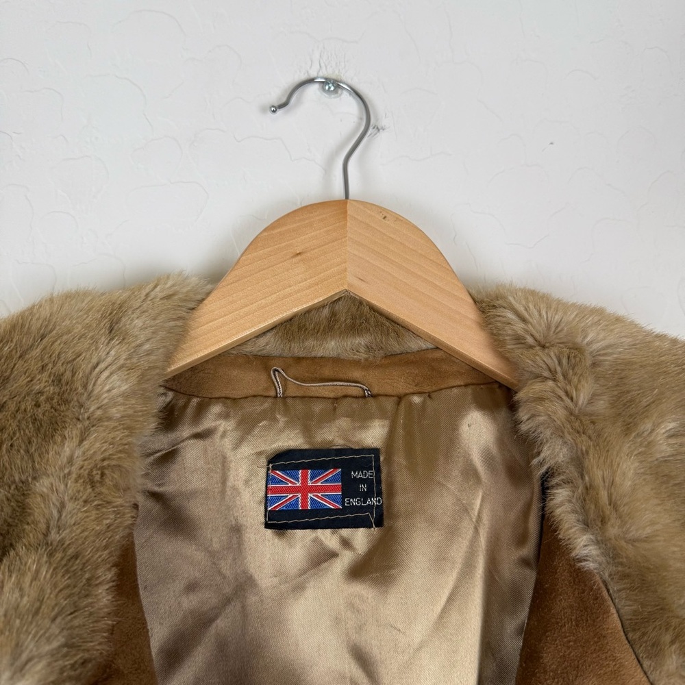 Vintage 70’s Lilli Ann London Leathers Faux Fur Coat With Genuine Leather Trim - Picture 4 of 9